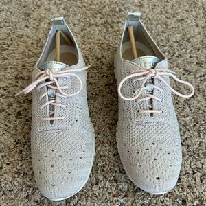 Cole Haan Zerogrand Stitchlite Oxford Peach Blush Metallic Sparkle Women Sz 8 B